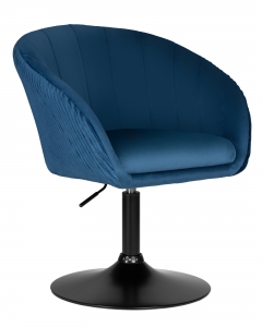 Кресло дизайнерское DOBRIN DOBRIN EDISON BLACK синий велюр 1922-20